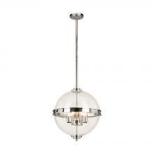 Eglo 204702A - 6 LT Pendant w/ Chrome Finish & Clear Sphere Shaped Glass Shade