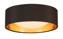 Eglo 204717A - Integrated LED 12&#34; Ceiling Light w/ Black & Gold Fabric Shade & White Acrylic Diffuser