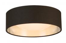 Eglo 204718A - Integrated LED 12&#34; Ceiling Light w/ Black & Brushed Nickel Fabric Shade w/ White Acrylic Diffuse