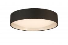 Eglo 204725A - LED Ceiling Light - 20&#34; Black Exterior and Brushed Nickel Interior fabric Shade