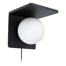 Eglo 204965A - Ciglie - Wall Light Black, Opal Glass, 1-15W LED