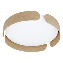 Eglo 205421A - 1 LT Integrated LED Ceiling Light w/ Wood Finish & White Acrylic Shade