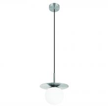 Eglo 205645A - 1 Lt Mini Pendant w/ Matte Nickel  Finish & White Glass Shade
