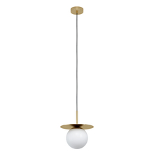 Eglo 39952A - 1 LT Mini Penant w/ Brushed Brass Finish & White Opal Glass Shade