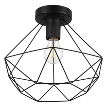 Eglo 43004A - 1 LT Ceiling Light w/ Black Finish & Geometric Metal Shade