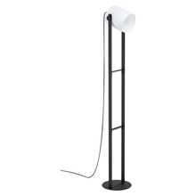 Eglo 43429A - 1 LT Floor Lamp w/ a Black Finish & White Fabric Shade
