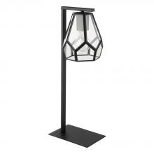 Eglo 43646A - 1 LT Table Lamp w/ Black Finish & Clear Geomtric Glass Shade w/ Black Accents