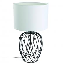 Eglo 43652A - 1 LT Table Lamp w/ Black Wire Frame Base & White Fabric Shade