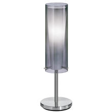 Eglo 90308A - 1 LT Table Lamp w/ Matte Nickel Finish & Smoked Glass Shade Surounding a White Glass Shade