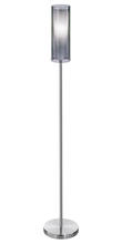 Eglo 90309A - 1 LT Floor Lamp w/ Chrome finish & White Cone Glass Shade Surrounded by an Outer Smoked Glass Shade