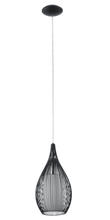 Eglo 92252A - 1 LT Pendant w/ a Black Finish & Opal Glass Shade