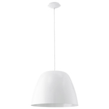 Eglo 92719A - 1 LT Pendant w/ White Finish & Glossy White Dome Metal Shade