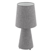 Eglo 97132A - 2 LT Table Lamp w/ Grey Finish & Grey Fabric Shade