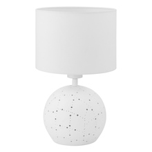 Eglo 98381A - 1 LT Table Lamp w/ a White Ceramic Base & White Fabric Shade