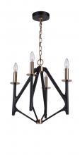 Craftmade 55534-FBSB - The Reserve 4 Light Chandelier in Flat Black/Satin Brass
