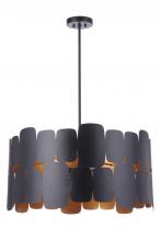 Craftmade 56695-FBGLR - Sabrina 5 Light Pendant in Flat Black/Gold Luster