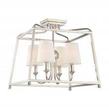 Crystorama 2243-PN - Libby Langdon for Crystorama Sylvan 4 Light Polished Nickel Semi Flush Mount