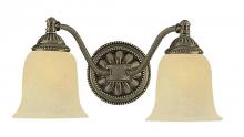 Crystorama 682-AB - Two Light Antique Brass Ivory Faux Alabaster Glass Glass Vanity