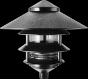 RAB Lighting LL23B - Landscape, 1650 lumens, Lawn Light 4 Tier 10 Inches Top incandescent,descent 100W, Max Black