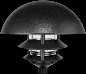 RAB Lighting LLD3B - Landscape, 1220 lumens, Lawn Light Dome 3 Tier incandescent,descent, black