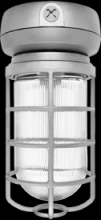 RAB Lighting VX2F32S-3/4 - Vaporproof, 2400 lumens, CFL, ceiling mount, 32W, QT, 3/4 inch, Silver, with glass globe, Cast gua