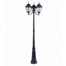 Acclaim Lighting 5069BK - Suffolk Collection Surface Mount Post 3-Light Outdoor Matte Black Fixture