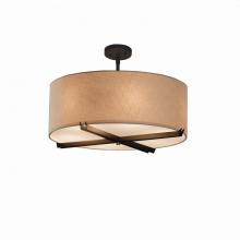 Justice Design Group FAB-9522-CREM-DBRZ - Crossbar 24&#34; Drum Pendant