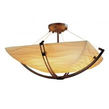 Justice Design Group PNA-9712-25-WAVE-DBRZ - 24&#34; Semi-Flush Bowl w/ Crossbar