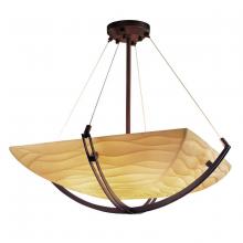 Justice Design Group PNA-9722-25-WAVE-DBRZ - 24&#34; Pendant Bowl w/ Crossbar