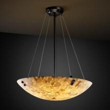 Justice Design Group ALR-9661-35-MBLK-F3-LED3-3000 - 18&#34; LED Pendant Bowl w/ Pair Square w/ Points Finials