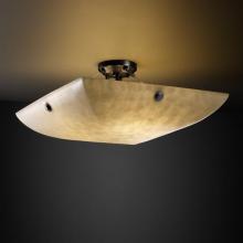 Justice Design Group CLD-9652-25-MBLK-F6-LED5-5000 - 24&#34; LED Semi-Flush Bowl w/ Concentric Circles Finials