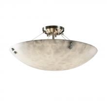 Justice Design Group CLD-9652-35-NCKL-F1-LED5-5000 - 24&#34; LED Semi-Flush Bowl w/ PAIR CYLINDRICAL FINIALS