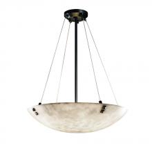 Justice Design Group CLD-9662-35-MBLK-F3-LED5-5000 - 24" LED Pendant Bowl w/ Pair Square w/ Points Finials