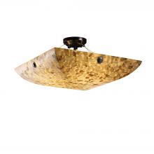 Justice Design Group ALR-9652-25-MBLK-F6-LED5-5000 - 24&#34; LED Semi-Flush Bowl w/ CONCENTRIC CIRCLES FINIALS