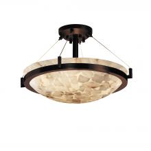 Justice Design Group ALR-9681-35-DBRZ - 18&#34; Round Semi-Flush Bowl w/ Ring