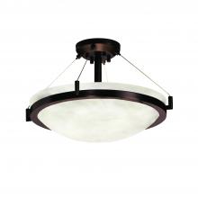 Justice Design Group CLD-9681-35-DBRZ - 18&#34; Round Semi-Flush Bowl w/ Ring