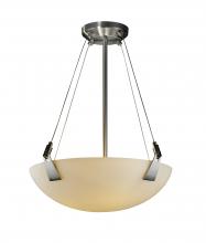 Justice Design Group FSN-9641-35-OPAL-NCKL-LED3-3000 - 18&#34; LED Pendant Bowl w/ Tapered Clips