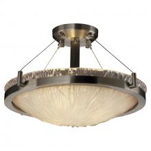 Justice Design Group GLA-9681-35-WTFR-NCKL-LED3-3000 - 18&#34; LED Semi-Flush Bowl w/ Ring