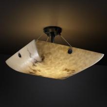 Justice Design Group FAL-9652-25-MBLK-F6-LED5-5000 - 24&#34; LED Semi-Flush Bowl w/ Concentric Circles Finials