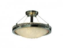 Justice Design Group GLA-9681-35-WTFR-NCKL-LED3-3000 - 18&#34; LED Semi-Flush Bowl w/ Ring