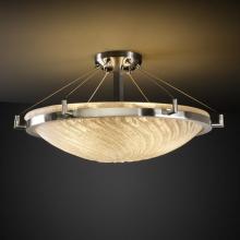 Justice Design Group GLA-9682-35-WHTW-NCKL-LED5-5000 - 24&#34; LED Semi-Flush Bowl w/ Ring