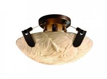 Justice Design Group PNA-9610-25-WAVE-DBRZ - 14&#34; Semi-Flush Bowl w/ U-Clips
