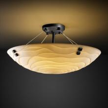 Justice Design Group PNA-9652-35-BANL-DBRZ-F1 - 24&#34; Semi-Flush Bowl w/ PAIR CYLINDRICAL FINIALS