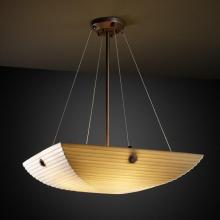 Justice Design Group PNA-9661-25-WAVE-DBRZ-F1 - 18&#34; Pendant Bowl w/ PAIR CYLINDRICAL FINIALS
