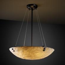 Justice Design Group PNA-9662-35-BMBO-MBLK-F3-LED5-5000 - 24" LED Pendant Bowl w/ PAIR SQUARE W/ POINTS FINIALS