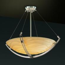 Justice Design Group PNA-9721-35-WAVE-NCKL-LED3-3000 - 18" LED Pendant Bowl w/ Crossbar