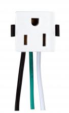 Satco Products Inc. 80/1408 - 3 Wire, 2 Pole Snap-In Convenience Outlet, Opening Size: 1&#39;&#39; x 1&#39;&#39; x 1&#39;&#39;