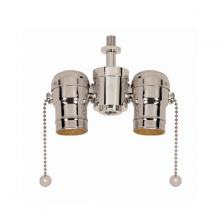 Satco Products Inc. 80/1524 - Medium Base Solid Brass Cluster Body; Polished Nickel Finish; 1/8 IP Nipple And Locknut Top; 1/4 IP