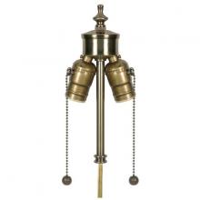 Satco Products Inc. 80/1764 - Medium Base 2-Light Pull Chain Cluster With Solid Brass Socket; Antique Brass Finish; 84&#34; SPT-1