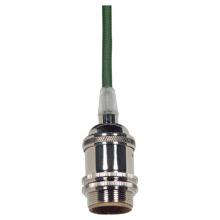 Satco Products Inc. 80/2455 - Medium base lampholder; 4pc. Solid brass; prewired; Uno ring; 10ft. 18/2 SVT Dark Green Cord;